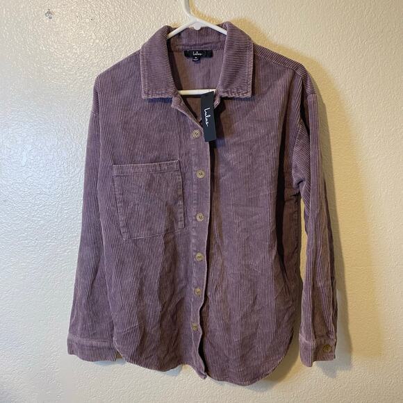 NEW Lulus Lavender Purple Corduroy Button Shirt Jacket Shacket Size Medium NWT - Picture 2 of 7